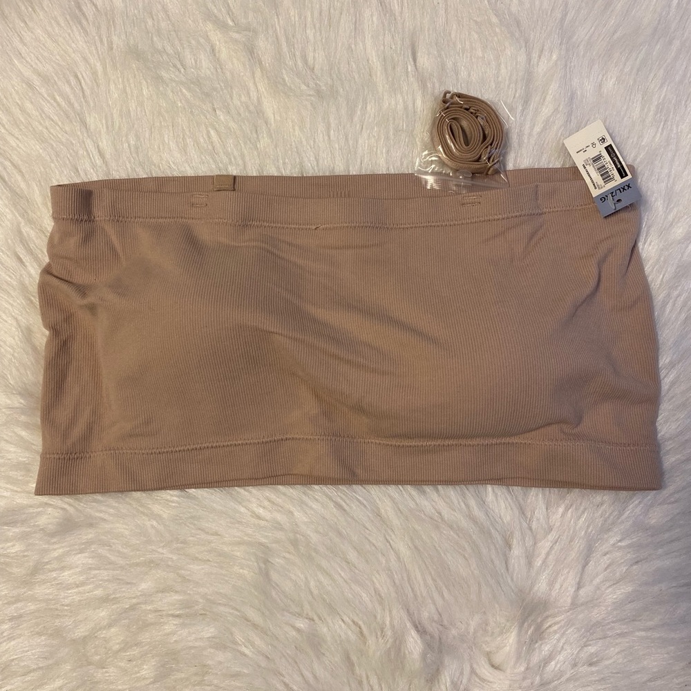 No Boundaries Bra Womens Juniors Size XXL Beige Wireless Seamless Bandeau